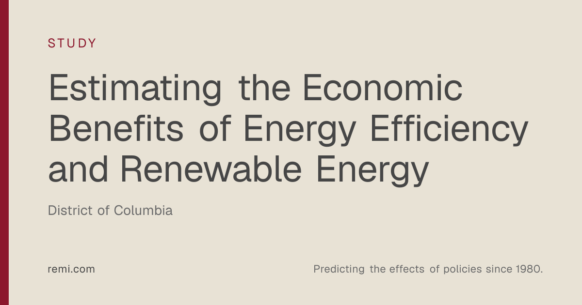 Estimating the Economic Benefits of Energy Efficiency and Renewable ...